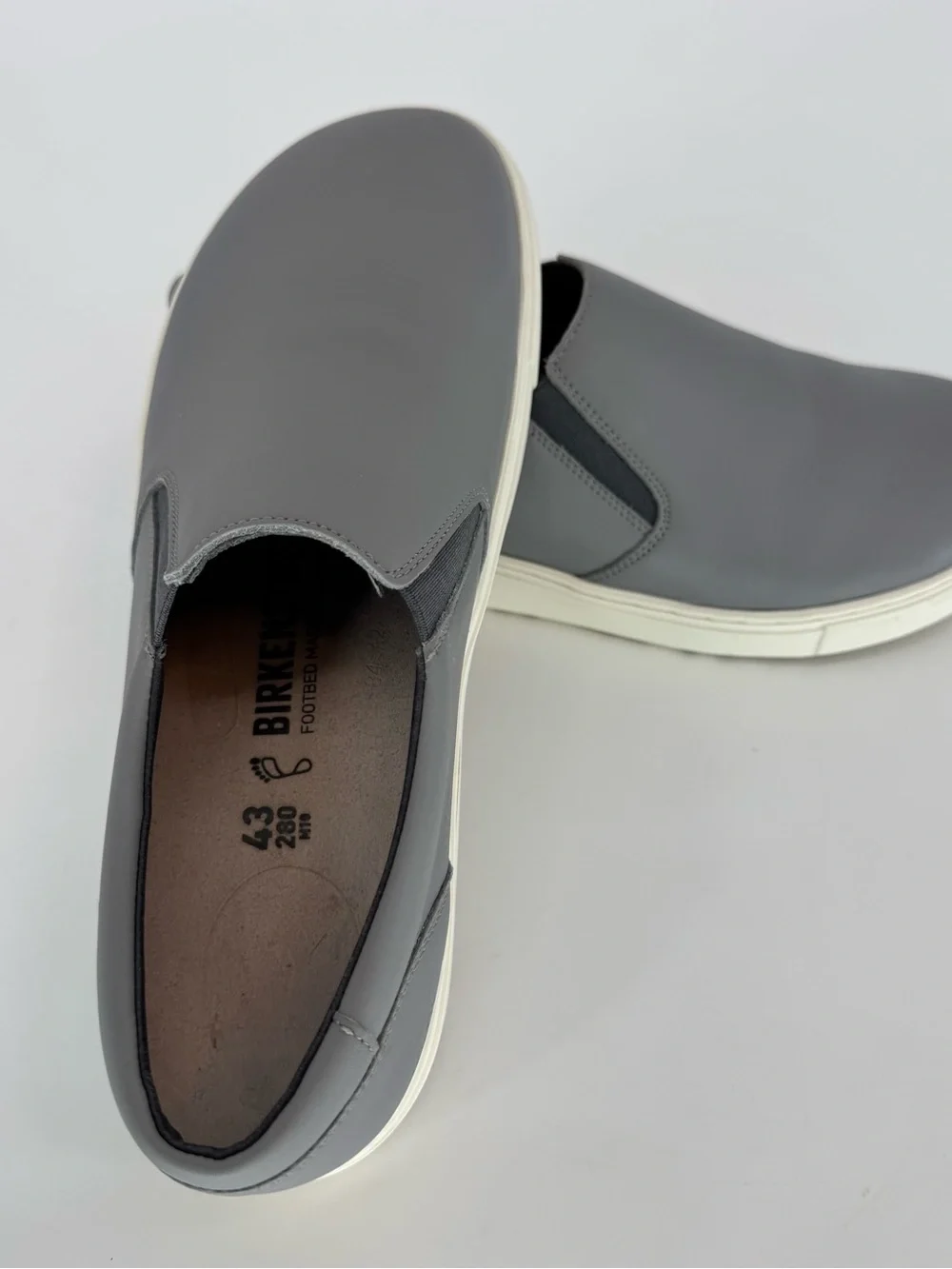 Birkenstock Men's Slip-On Loafer - Gray Leather Size 10.5